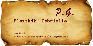 Platzkó Gabriella névjegykártya
